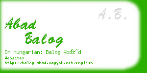 abad balog business card